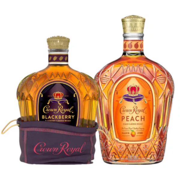 Crown Royal Blackberry 750ML and Crown Royal Peach Whisky 1.75L Bundle - AtoZBev
