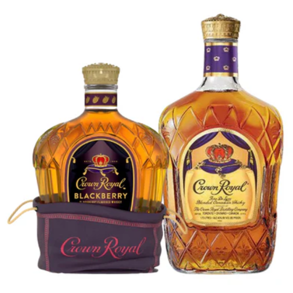 Crown Royal Blackberry 750ML and Crown Royal Canadian Whisky 1.75L Bundle - AtoZBev