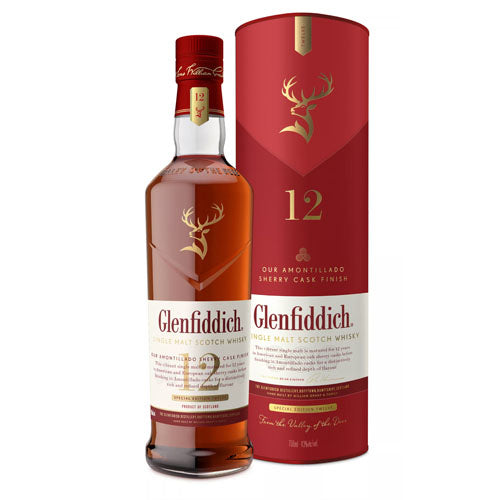 Glenfiddich 12 Year Old Sherry Cask Finish Single Malt Whiskey - 750ml - AtoZBev
