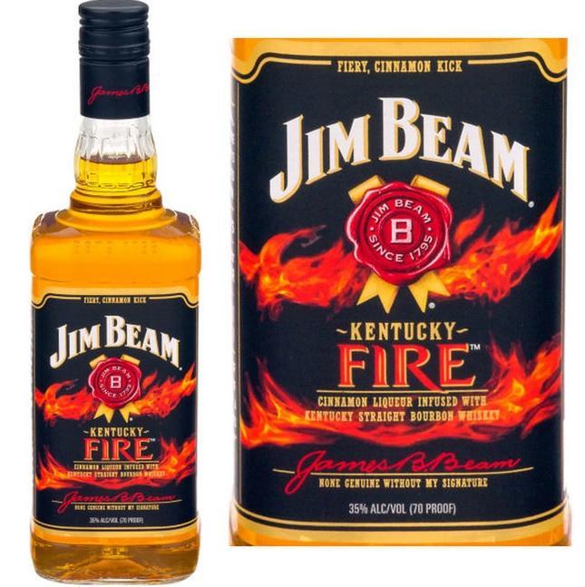 Jim Beam Bourbon Kentucky Fire 750ml - AtoZBev